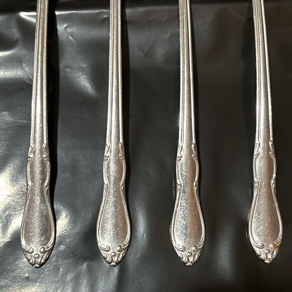 Oneida HOMESTEAD Stainless Simeon L & George H Rogers LTD 4 Iced Tea Spoons - Picture 3 of 7